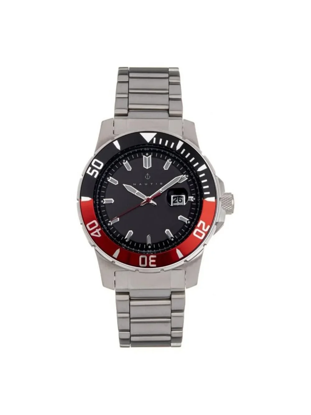 NWT Nautis Admiralty Pro 200 Quartz Black Dial Men's Watch